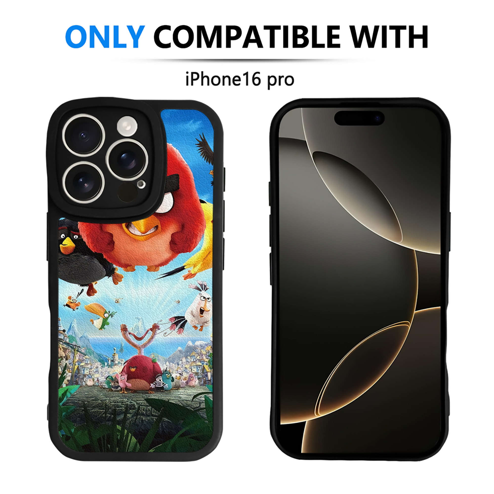 （画像用） Angry Birds アングリーバード 【iPhone 16シリーズ対応】シリコンスマホケース（レザー調） 材質：シリコン